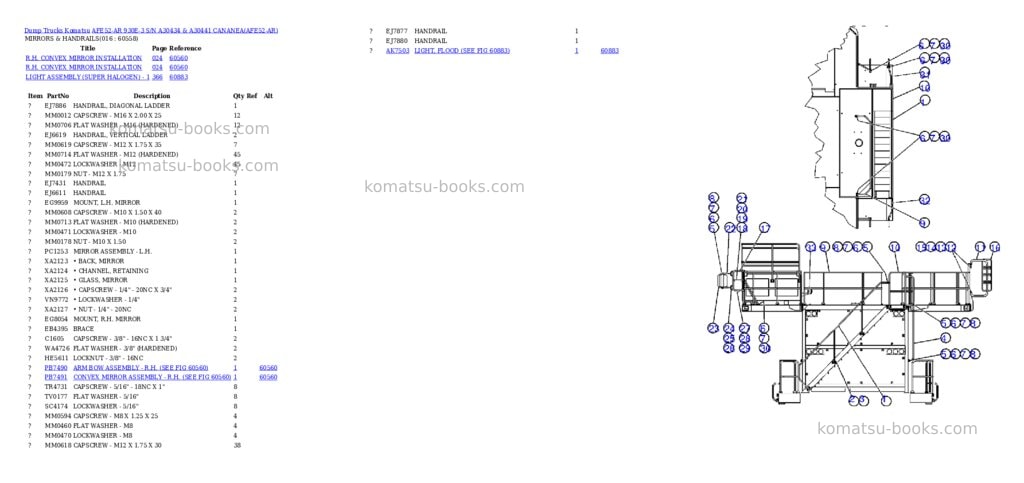 Komatsu afe52-ar 930e-3 s/n a30434 & a30441 cananea Parts catalog cover Page 8
