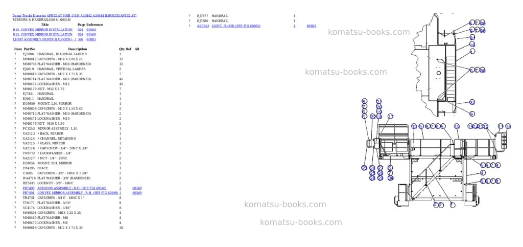 Komatsu afe52-at 930e-3 s/n a30442-a30444 barrick Parts catalog cover Page 8 Komatsu afe52-at 930e-3 s/n a30442-a30444 barrick Parts catalog cover Page 8