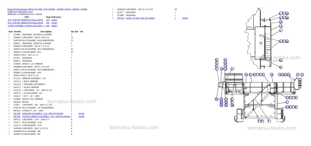 Komatsu afe52-au 930e-3 s/n a30445 - a30449, a30451, a30459 - a30461 codelco gaby Parts catalog cover Page 6