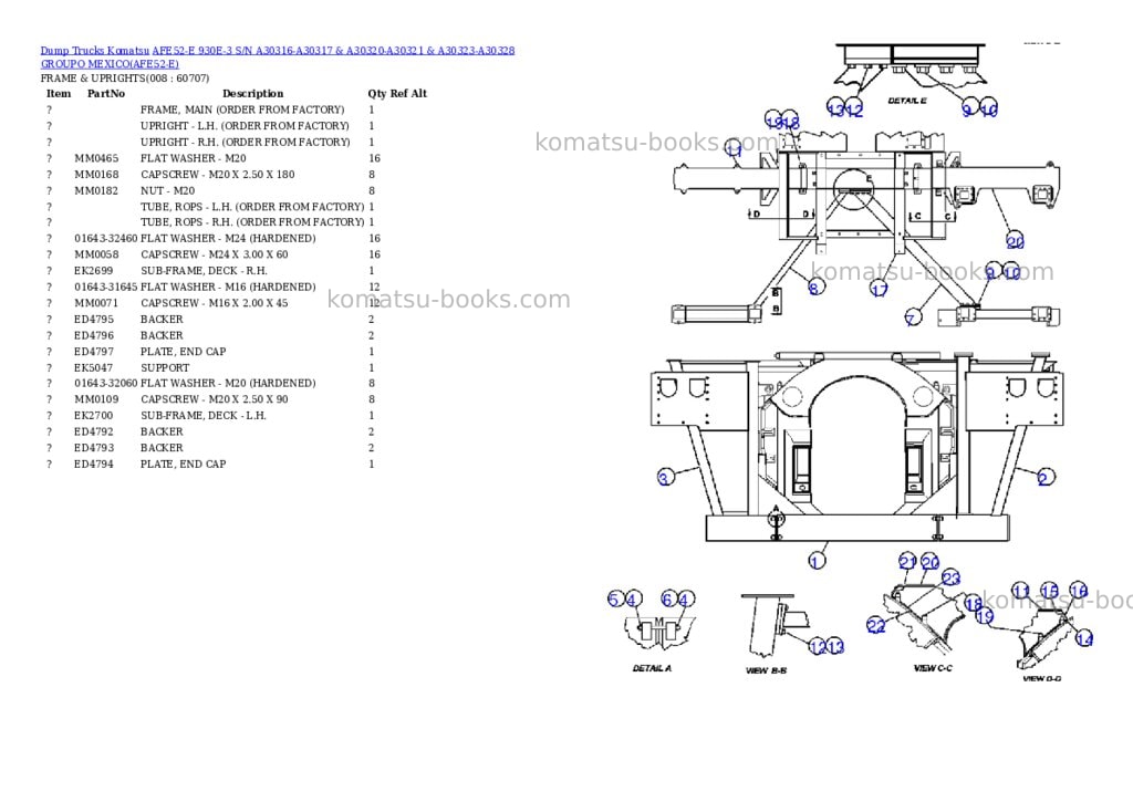 Komatsu afe52-e 930e-3 s/n a30316-a30317 & a30320-a30321 & a30323-a30328 groupo mexico Parts catalog cover Page 4 Komatsu afe52-e 930e-3 s/n a30316-a30317 & a30320-a30321 & a30323-a30328 groupo mexico Parts catalog cover Page 4