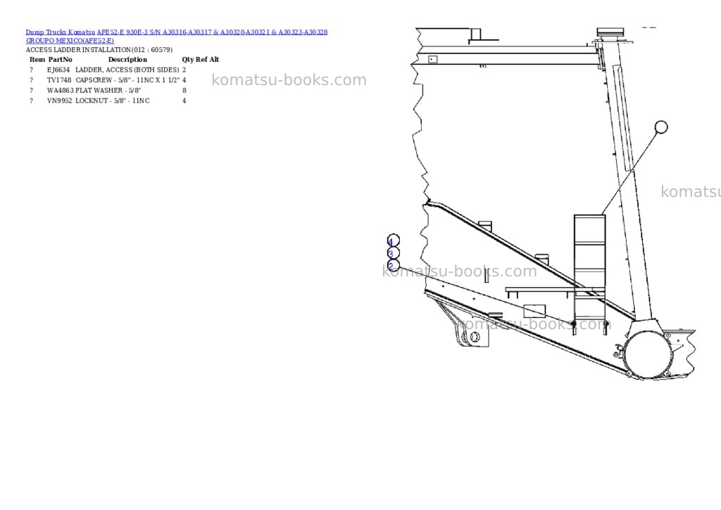 Komatsu afe52-e 930e-3 s/n a30316-a30317 & a30320-a30321 & a30323-a30328 groupo mexico Parts catalog cover Page 6 Komatsu afe52-e 930e-3 s/n a30316-a30317 & a30320-a30321 & a30323-a30328 groupo mexico Parts catalog cover Page 6