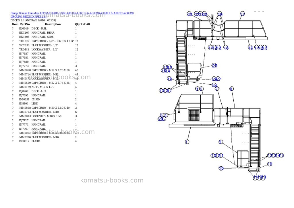 Komatsu afe52-e 930e-3 s/n a30316-a30317 & a30320-a30321 & a30323-a30328 groupo mexico Parts catalog cover Page 8 Komatsu afe52-e 930e-3 s/n a30316-a30317 & a30320-a30321 & a30323-a30328 groupo mexico Parts catalog cover Page 8