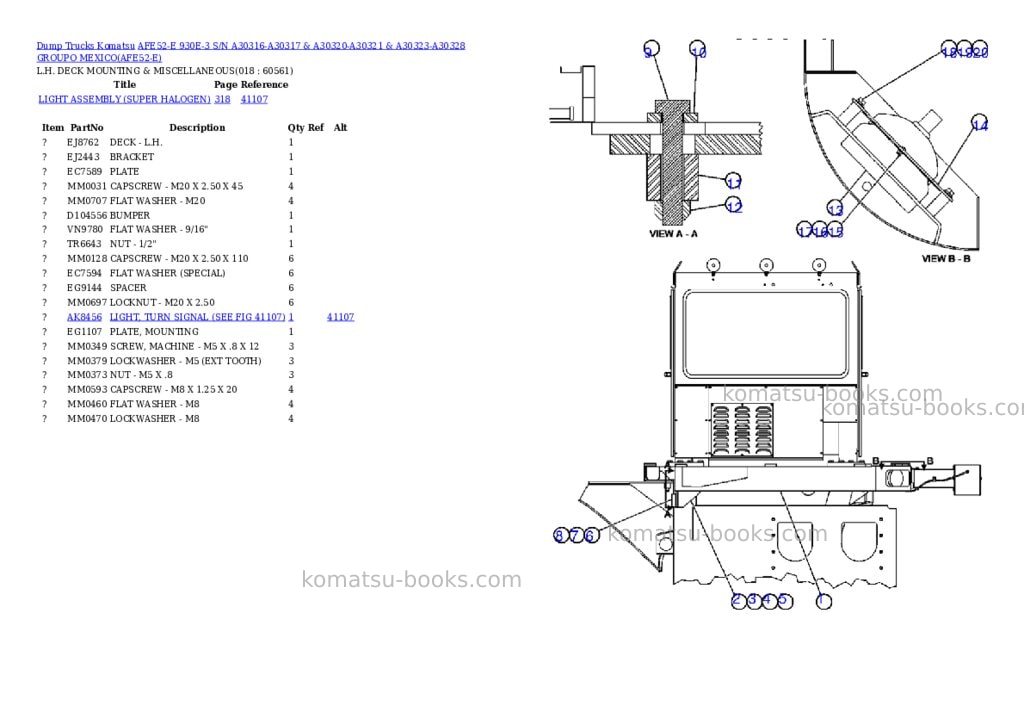 Komatsu afe52-e 930e-3 s/n a30316-a30317 & a30320-a30321 & a30323-a30328 groupo mexico Parts catalog cover Page 9 Komatsu afe52-e 930e-3 s/n a30316-a30317 & a30320-a30321 & a30323-a30328 groupo mexico Parts catalog cover Page 9