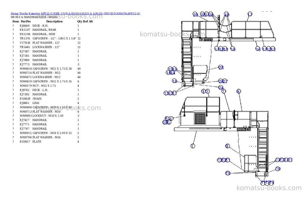 Komatsu afe52-g 930e-3 s/n a30330-a30332 & a30335 chuquicamata Parts catalog cover Page 8 Komatsu afe52-g 930e-3 s/n a30330-a30332 & a30335 chuquicamata Parts catalog cover Page 8