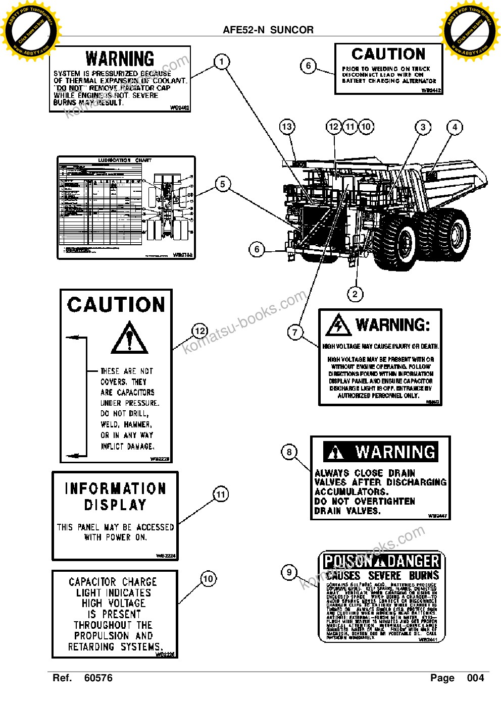 Komatsu afe52-n 930e-3 s/n a30354-a30357 suncor Parts catalog cover Page 6