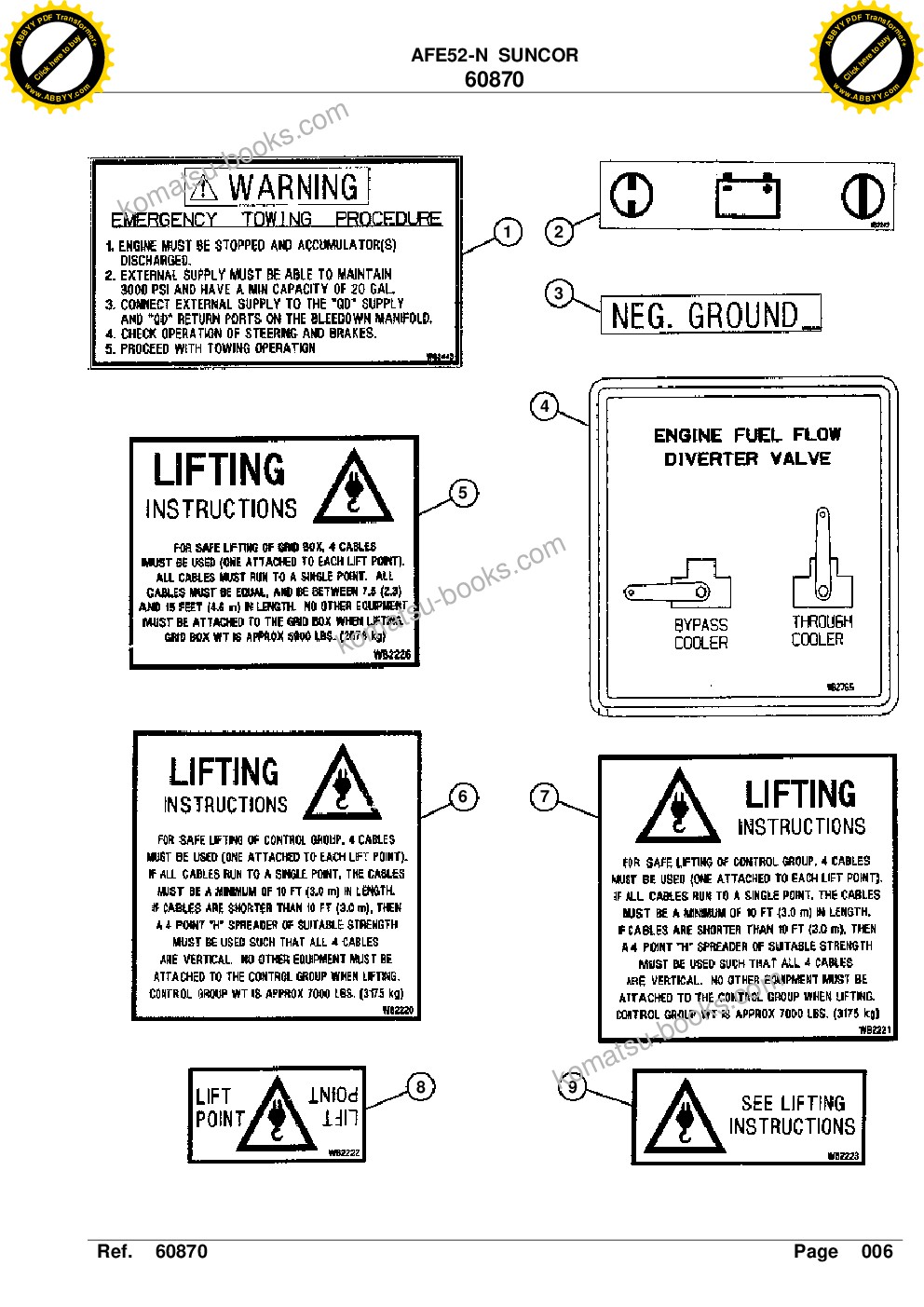 Komatsu afe52-n 930e-3 s/n a30354-a30357 suncor Parts catalog cover Page 8