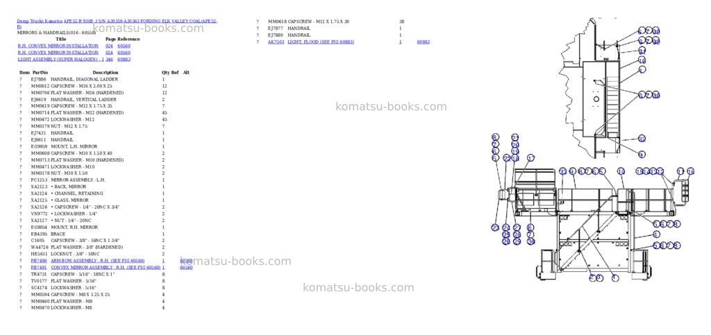 Komatsu afe52-r 930e-3 s/n a30359-a30363 fording elk valley coal Parts catalog cover Page 8 Komatsu afe52-r 930e-3 s/n a30359-a30363 fording elk valley coal Parts catalog cover Page 8