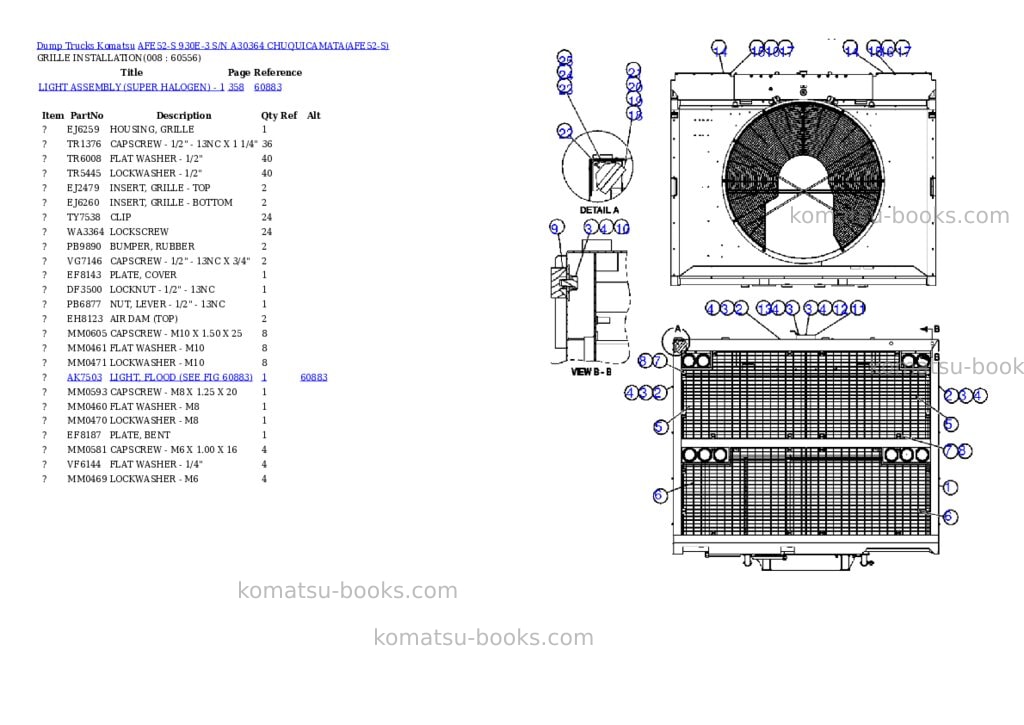 Komatsu afe52-s 930e-3 s/n a30364 chuquicamata Parts catalog cover Page 4 Komatsu afe52-s 930e-3 s/n a30364 chuquicamata Parts catalog cover Page 4