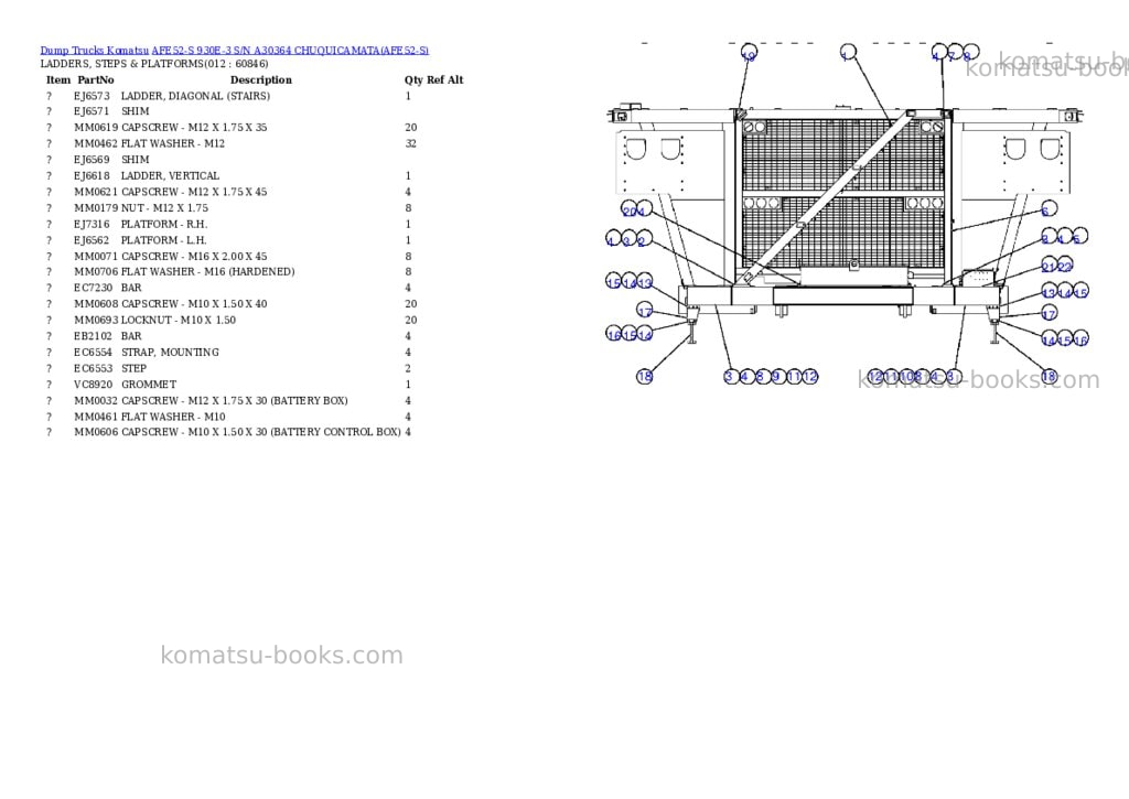 Komatsu afe52-s 930e-3 s/n a30364 chuquicamata Parts catalog cover Page 6 Komatsu afe52-s 930e-3 s/n a30364 chuquicamata Parts catalog cover Page 6