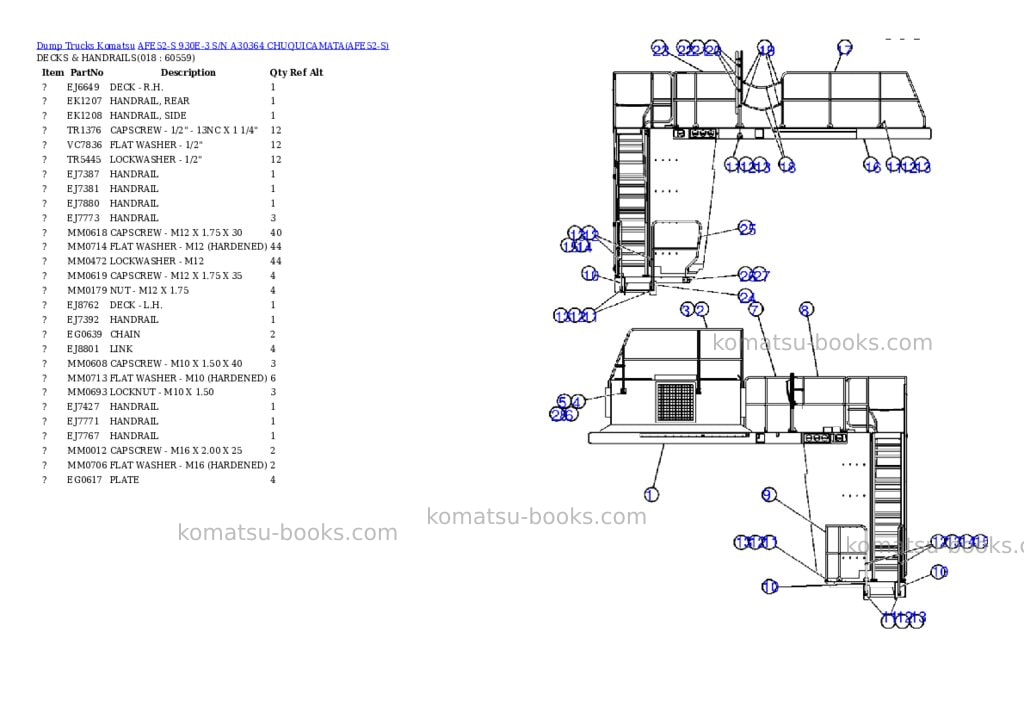 Komatsu afe52-s 930e-3 s/n a30364 chuquicamata Parts catalog cover Page 9 Komatsu afe52-s 930e-3 s/n a30364 chuquicamata Parts catalog cover Page 9