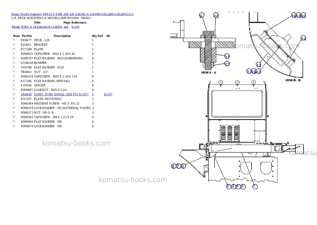 Komatsu afe53-c 930e-3se s/n a30382 & a30389 collahuasi Parts catalog cover Page 10