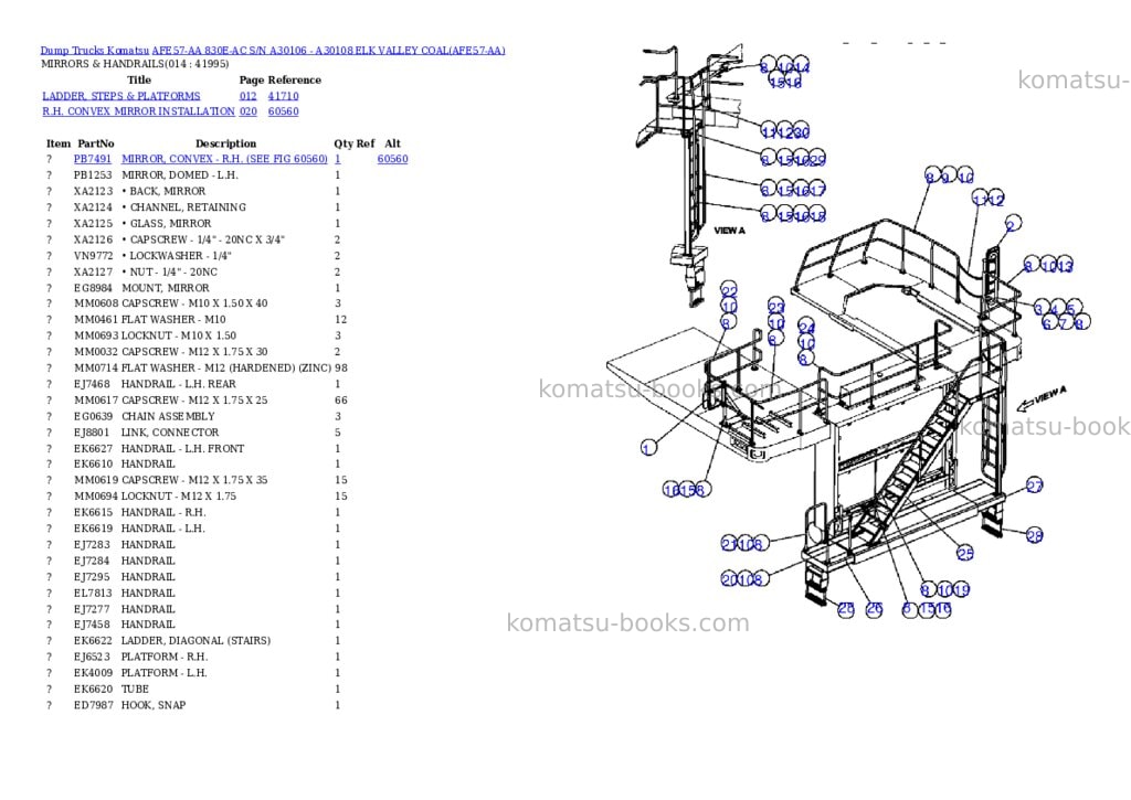Komatsu afe57-aa 830e-ac s/n a30106 - a30108 elk valley coal Parts catalog cover Page 7 Komatsu afe57-aa 830e-ac s/n a30106 - a30108 elk valley coal Parts catalog cover Page 7