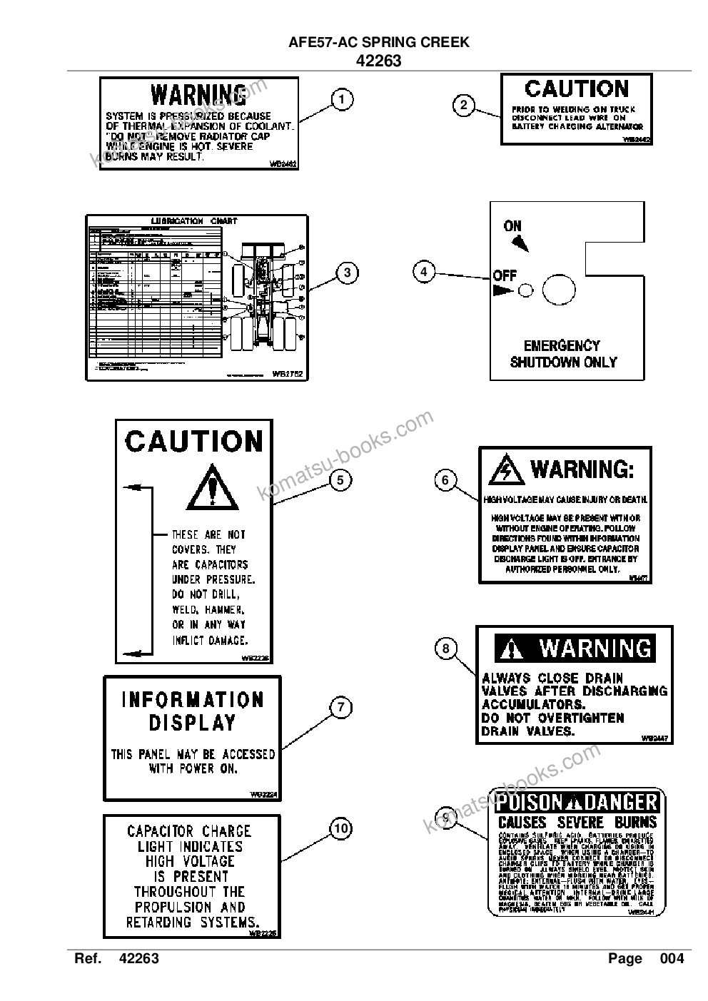 Komatsu afe57-ac 830e-1ac s/n a30113, a30125, a30126, a30129, a30131 & a30134 - a30136 spring creek Parts catalog cover Page 6 Komatsu afe57-ac 830e-1ac s/n a30113, a30125, a30126, a30129, a30131 & a30134 - a30136 spring creek Parts catalog cover Page 6