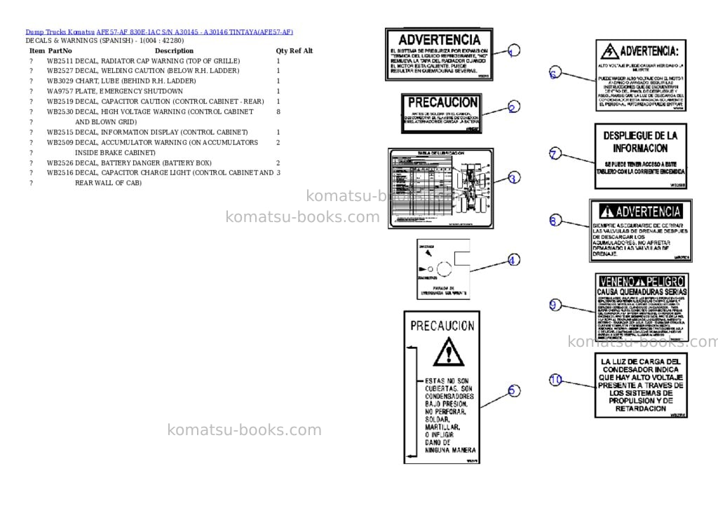 Komatsu afe57-af 830e-1ac s/n a30145 - a30146 tintaya Parts catalog cover Page 2 Komatsu afe57-af 830e-1ac s/n a30145 - a30146 tintaya Parts catalog cover Page 2