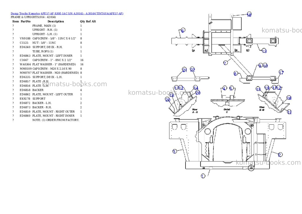 Komatsu afe57-af 830e-1ac s/n a30145 - a30146 tintaya Parts catalog cover Page 7 Komatsu afe57-af 830e-1ac s/n a30145 - a30146 tintaya Parts catalog cover Page 7