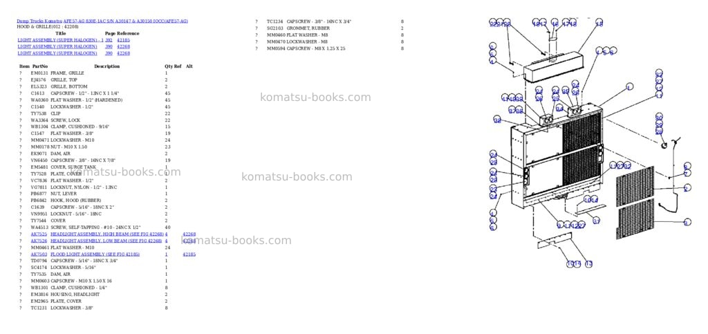 Komatsu afe57-ag 830e-1ac s/n a30147 & a30150 iocc Parts catalog cover Page 6