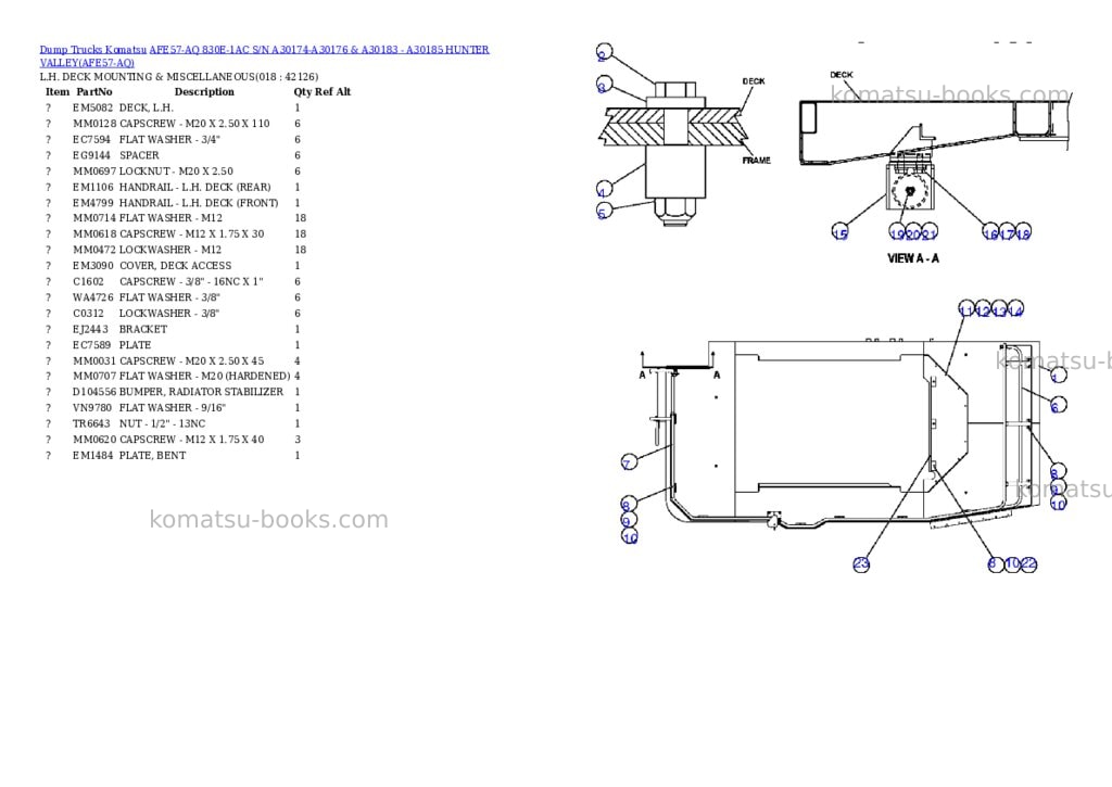 Komatsu afe57-aq 830e-1ac s/n a30174-a30176 & a30183 - a30185 hunter valley Parts catalog cover Page 9 Komatsu afe57-aq 830e-1ac s/n a30174-a30176 & a30183 - a30185 hunter valley Parts catalog cover Page 9