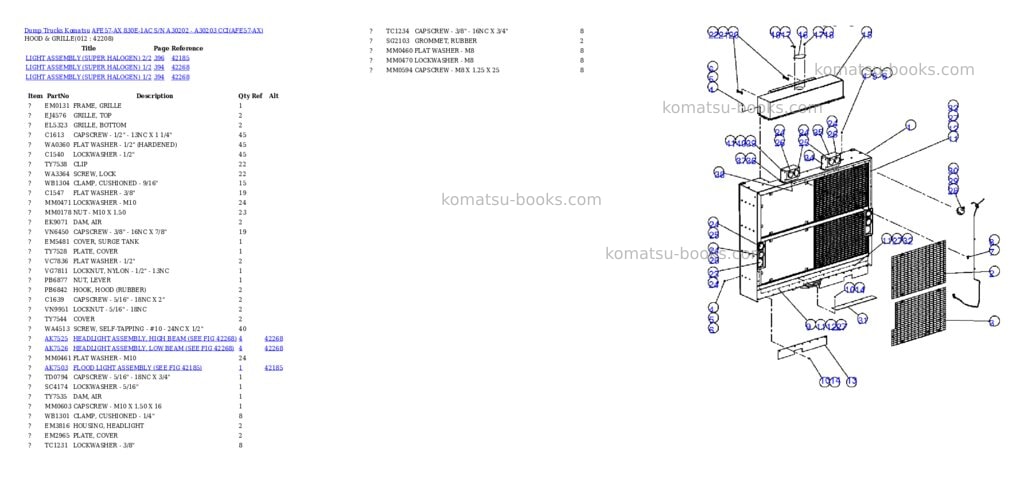 Komatsu afe57-ax 830e-1ac s/n a30202 - a30203 cci Parts catalog cover Page 6
