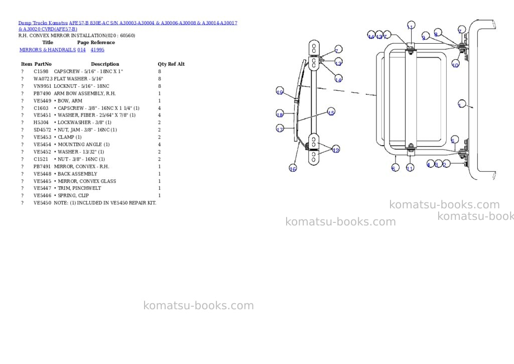 Komatsu afe57-b 830e-ac s/n a30003-a30004 & a30006-a30008 & a30014-a30017 & a30020 cvrd Parts catalog cover Page 10 Komatsu afe57-b 830e-ac s/n a30003-a30004 & a30006-a30008 & a30014-a30017 & a30020 cvrd Parts catalog cover Page 10