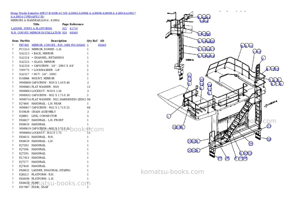 Komatsu afe57-b 830e-ac s/n a30003-a30004 & a30006-a30008 & a30014-a30017 & a30020 cvrd Parts catalog cover Page 7 Komatsu afe57-b 830e-ac s/n a30003-a30004 & a30006-a30008 & a30014-a30017 & a30020 cvrd Parts catalog cover Page 7