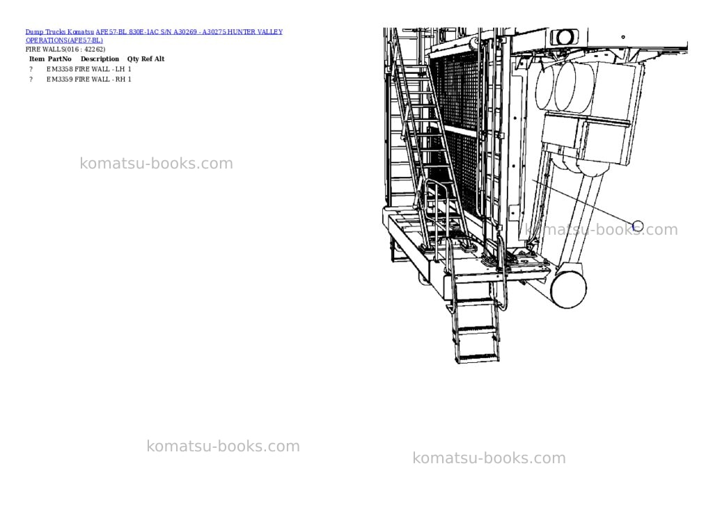 Komatsu afe57-bl 830e-1ac s/n a30269 - a30275 hunter valley operations Parts catalog cover Page 8 Komatsu afe57-bl 830e-1ac s/n a30269 - a30275 hunter valley operations Parts catalog cover Page 8