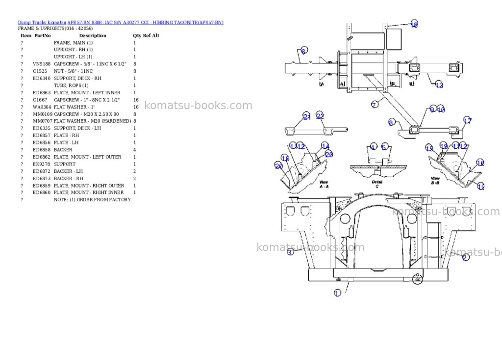 Komatsu afe57-bn 830e-1ac s/n a30277 cci - hibbing taconite Parts catalog cover Page 7 Komatsu afe57-bn 830e-1ac s/n a30277 cci - hibbing taconite Parts catalog cover Page 7