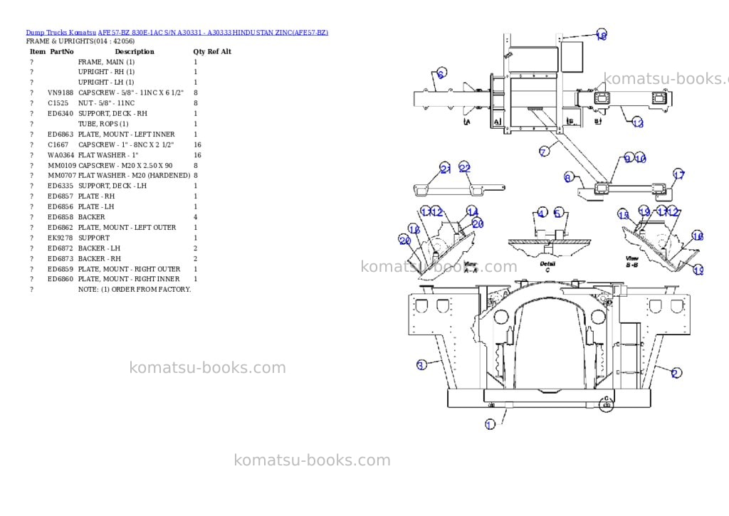Komatsu afe57-bz 830e-1ac s/n a30331 - a30333 hindustan zinc Parts catalog cover Page 7 Komatsu afe57-bz 830e-1ac s/n a30331 - a30333 hindustan zinc Parts catalog cover Page 7
