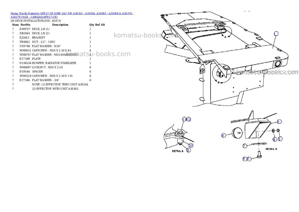 Komatsu afe57-ce 830e-1ac s/n a30351 - a30354, a30363 - a30364 & a30374 - a30376 vale - carajas Parts catalog cover Page 9 Komatsu afe57-ce 830e-1ac s/n a30351 - a30354, a30363 - a30364 & a30374 - a30376 vale - carajas Parts catalog cover Page 9