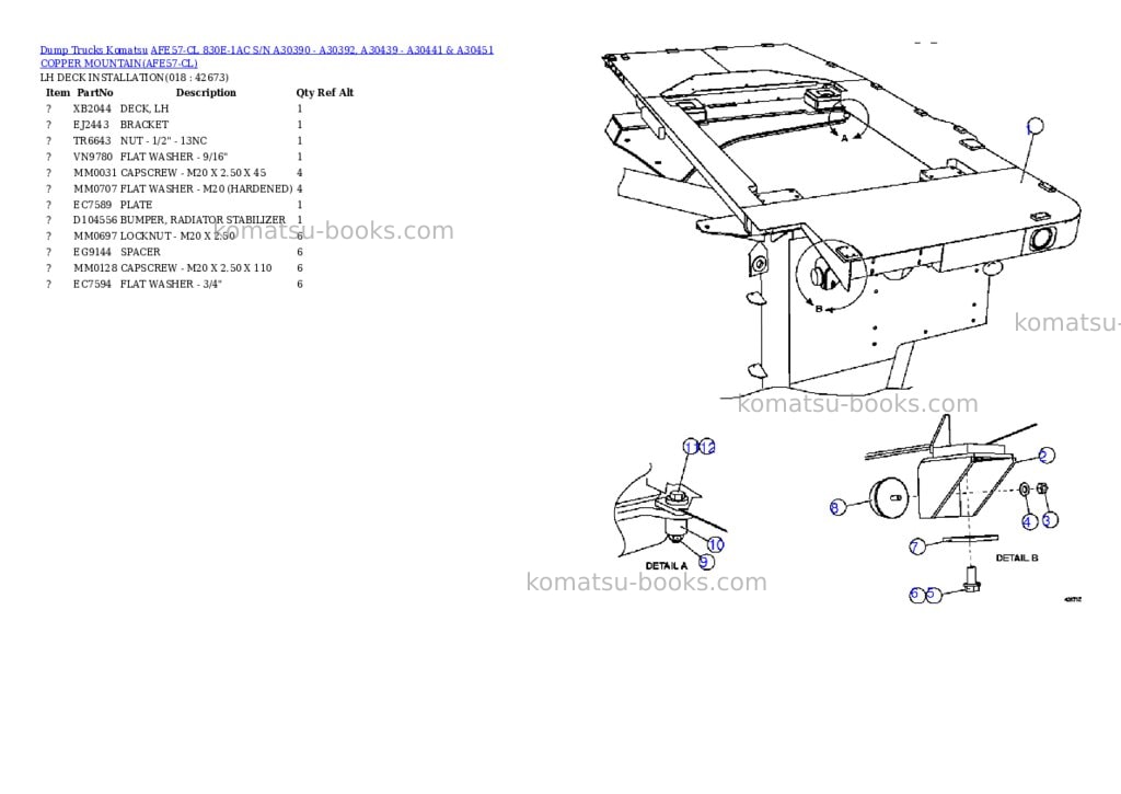Komatsu afe57-cl 830e-1ac s/n a30390 - a30392, a30439 - a30441 & a30451 copper mountain Parts catalog cover Page 9 Komatsu afe57-cl 830e-1ac s/n a30390 - a30392, a30439 - a30441 & a30451 copper mountain Parts catalog cover Page 9