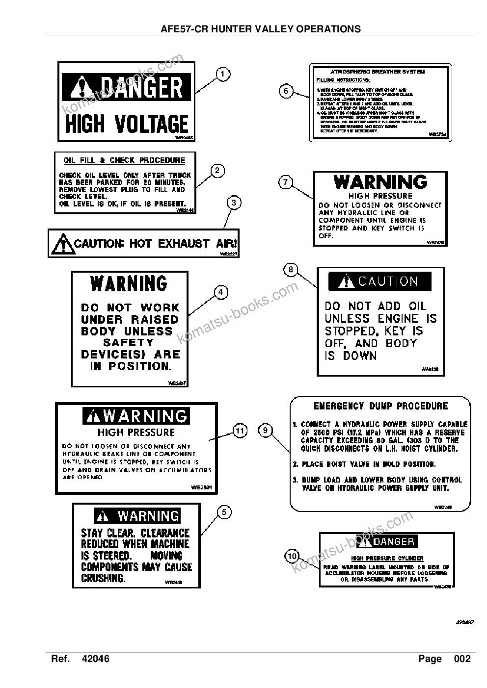 Komatsu afe57-cr 830e-1ac s/n a30422-a30425 & a30446-a30449 & a30473-a30476 & a30478-a30484 & a30488-a30491 hunter valley operations Parts catalog cover Page 4 Komatsu afe57-cr 830e-1ac s/n a30422-a30425 & a30446-a30449 & a30473-a30476 & a30478-a30484 & a30488-a30491 hunter valley operations Parts catalog cover Page 4