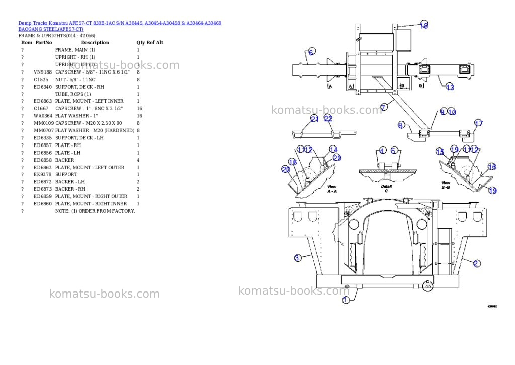 Komatsu afe57-ct 830e-1ac s/n a30445, a30454-a30458 & a30464-a30469 baogang steel Parts catalog cover Page 7 Komatsu afe57-ct 830e-1ac s/n a30445, a30454-a30458 & a30464-a30469 baogang steel Parts catalog cover Page 7