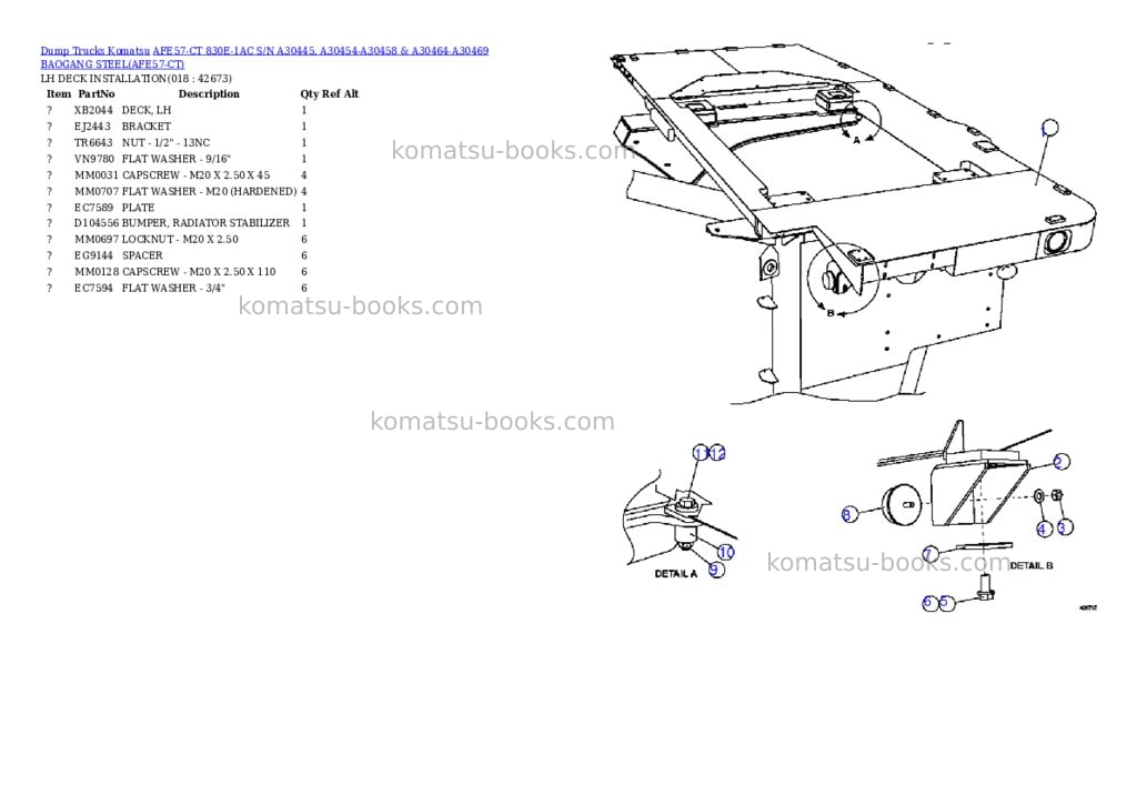 Komatsu afe57-ct 830e-1ac s/n a30445, a30454-a30458 & a30464-a30469 baogang steel Parts catalog cover Page 9 Komatsu afe57-ct 830e-1ac s/n a30445, a30454-a30458 & a30464-a30469 baogang steel Parts catalog cover Page 9