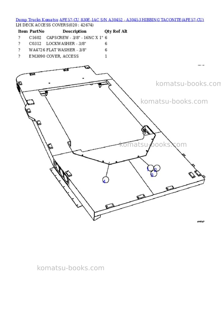 Komatsu afe57-cu 830e-1ac s/n a30452 - a30453 hibbing taconite Parts catalog cover Page 10 Komatsu afe57-cu 830e-1ac s/n a30452 - a30453 hibbing taconite Parts catalog cover Page 10
