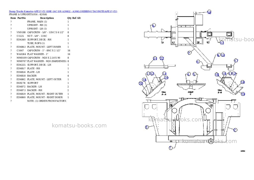 Komatsu afe57-cu 830e-1ac s/n a30452 - a30453 hibbing taconite Parts catalog cover Page 7 Komatsu afe57-cu 830e-1ac s/n a30452 - a30453 hibbing taconite Parts catalog cover Page 7