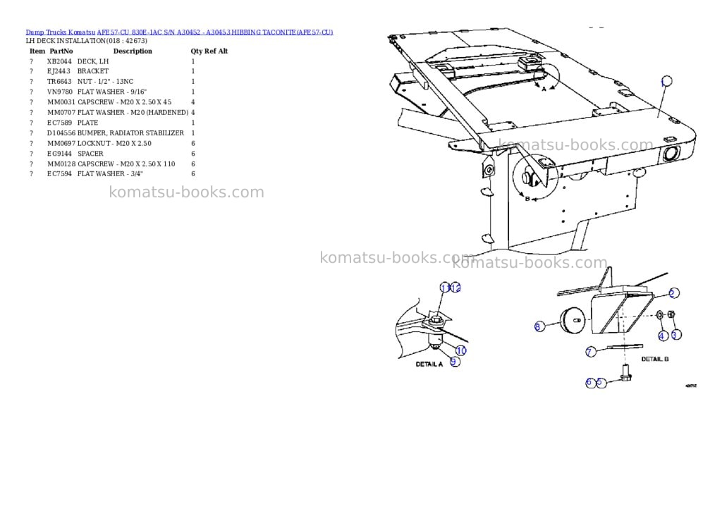 Komatsu afe57-cu 830e-1ac s/n a30452 - a30453 hibbing taconite Parts catalog cover Page 9 Komatsu afe57-cu 830e-1ac s/n a30452 - a30453 hibbing taconite Parts catalog cover Page 9