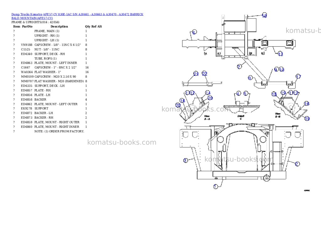 Komatsu afe57-cv 830e-1ac s/n a30461 - a30463 & a30470 - a30472 barrick bald mountain Parts catalog cover Page 4 Komatsu afe57-cv 830e-1ac s/n a30461 - a30463 & a30470 - a30472 barrick bald mountain Parts catalog cover Page 4