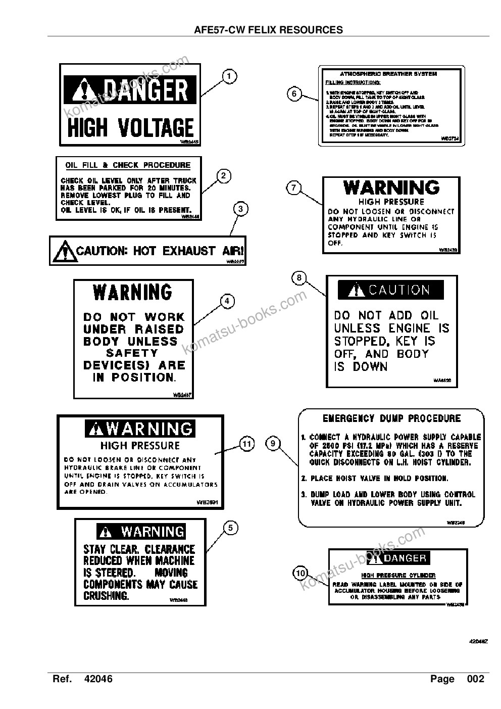 Komatsu afe57-cw 830e-1ac s/n a30477, a30485 - a30487 felix resources Parts catalog cover Page 4 Komatsu afe57-cw 830e-1ac s/n a30477, a30485 - a30487 felix resources Parts catalog cover Page 4