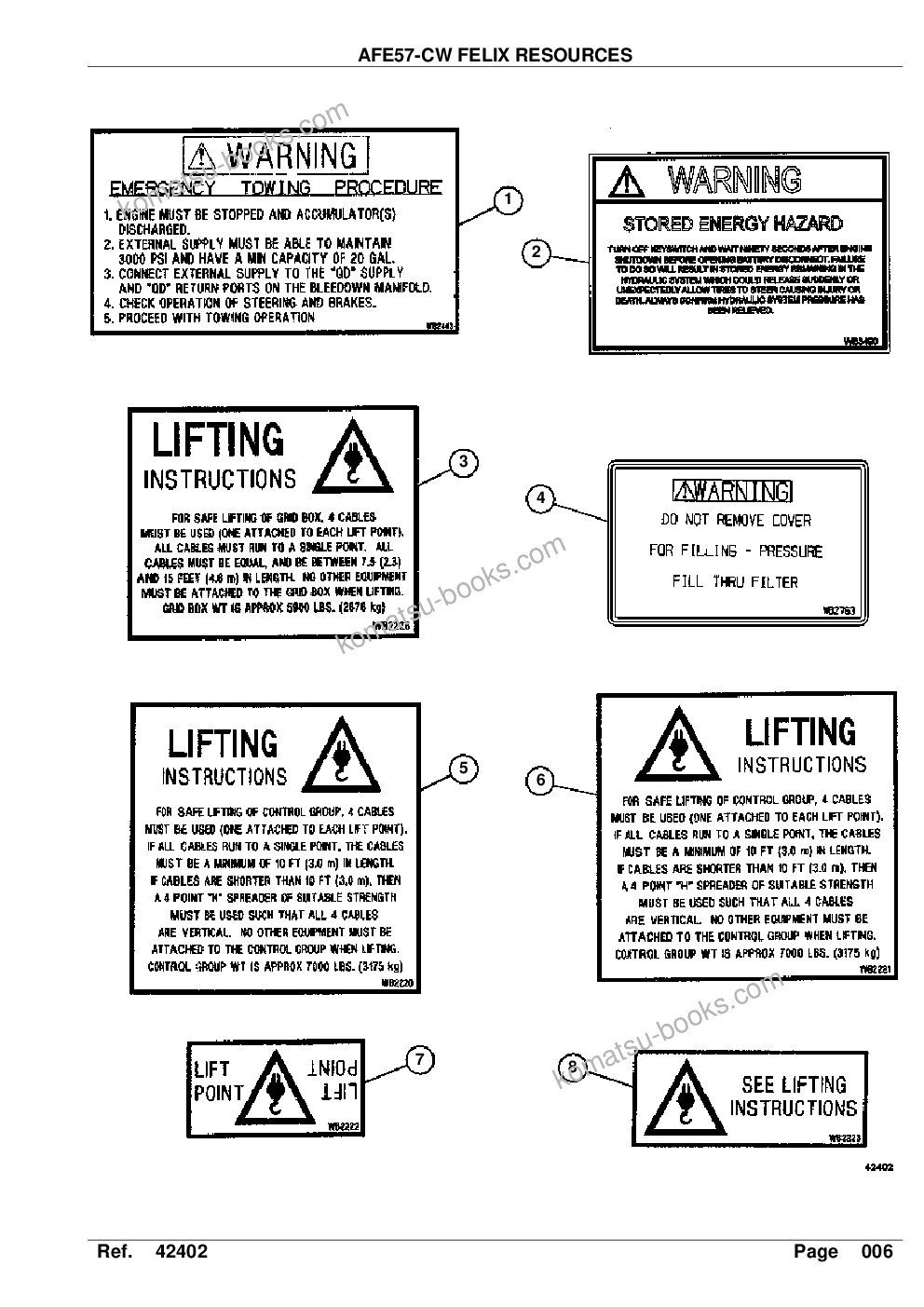 Komatsu afe57-cw 830e-1ac s/n a30477, a30485 - a30487 felix resources Parts catalog cover Page 8 Komatsu afe57-cw 830e-1ac s/n a30477, a30485 - a30487 felix resources Parts catalog cover Page 8