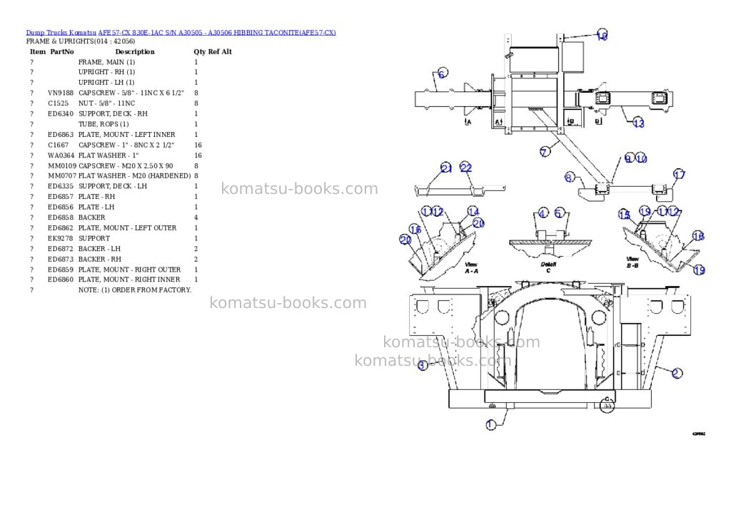 Komatsu afe57-cx 830e-1ac s/n a30505 - a30506 hibbing taconite Parts catalog cover Page 7 Komatsu afe57-cx 830e-1ac s/n a30505 - a30506 hibbing taconite Parts catalog cover Page 7