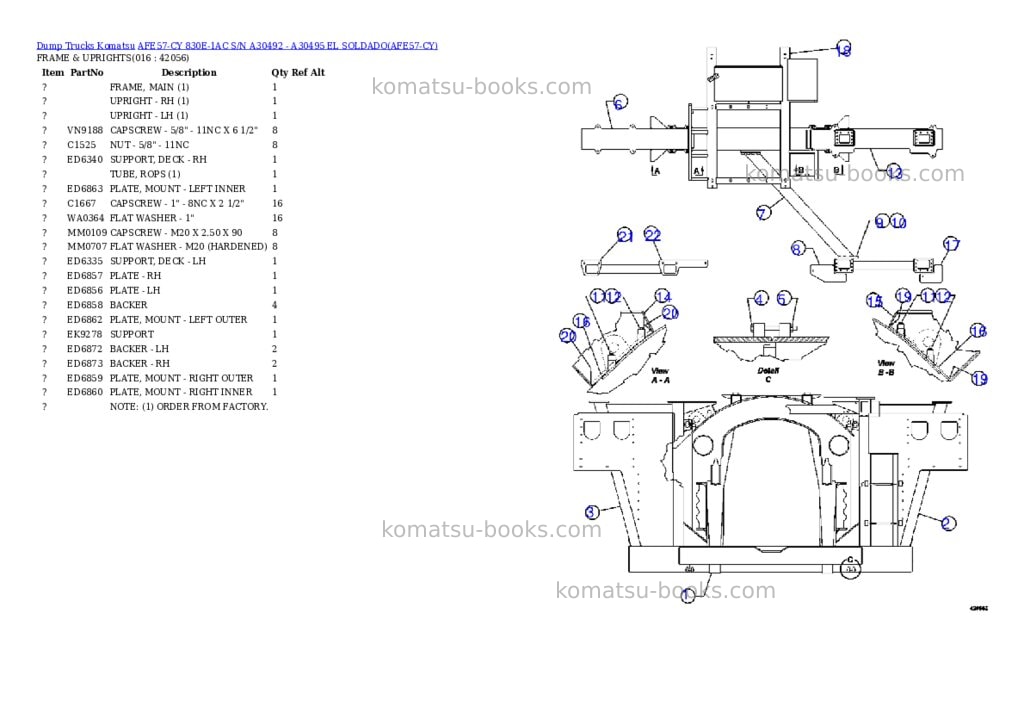 Komatsu afe57-cy 830e-1ac s/n a30492 - a30495 el soldado Parts catalog cover Page 2 Komatsu afe57-cy 830e-1ac s/n a30492 - a30495 el soldado Parts catalog cover Page 2
