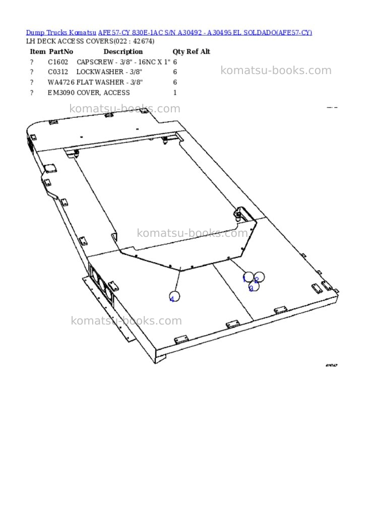 Komatsu afe57-cy 830e-1ac s/n a30492 - a30495 el soldado Parts catalog cover Page 5 Komatsu afe57-cy 830e-1ac s/n a30492 - a30495 el soldado Parts catalog cover Page 5
