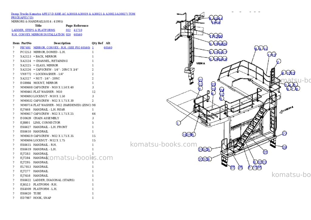 Komatsu afe57-d 830e-ac a30018-a30019 & a30021 & a30023-a30027 tom price Parts catalog cover Page 7 Komatsu afe57-d 830e-ac a30018-a30019 & a30021 & a30023-a30027 tom price Parts catalog cover Page 7