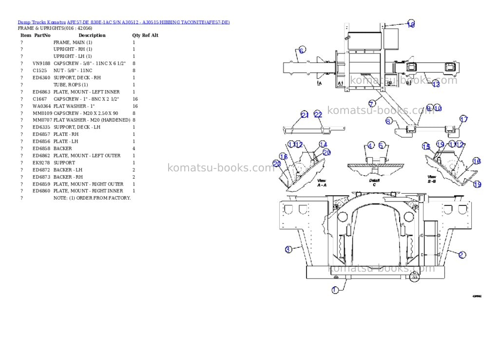 Komatsu afe57-de 830e-1ac s/n a30512 - a30515 hibbing taconite Parts catalog cover Page 7 Komatsu afe57-de 830e-1ac s/n a30512 - a30515 hibbing taconite Parts catalog cover Page 7