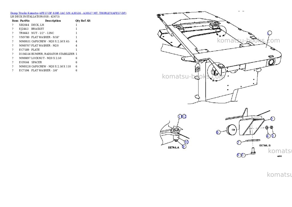 Komatsu afe57-df 830e-1ac s/n a30516 - a30517 mt. thorley Parts catalog cover Page 9 Komatsu afe57-df 830e-1ac s/n a30516 - a30517 mt. thorley Parts catalog cover Page 9