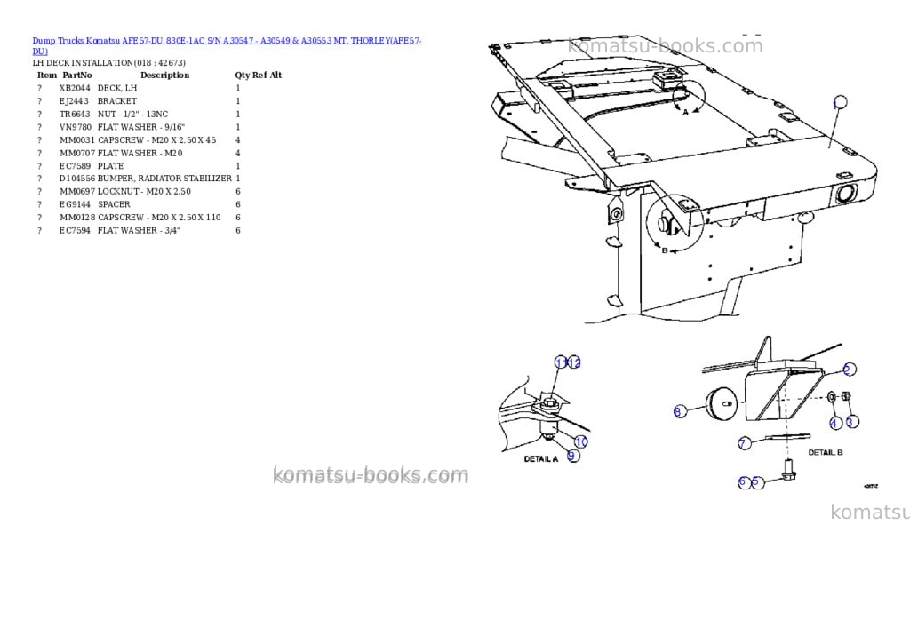Komatsu afe57-du 830e-1ac s/n a30547 - a30549 & a30553 mt. thorley Parts catalog cover Page 9 Komatsu afe57-du 830e-1ac s/n a30547 - a30549 & a30553 mt. thorley Parts catalog cover Page 9