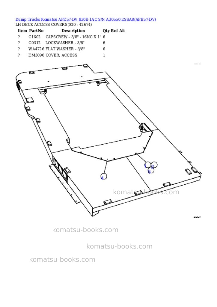 Komatsu afe57-dv 830e-1ac s/n a30550 essar Parts catalog cover Page 10 Komatsu afe57-dv 830e-1ac s/n a30550 essar Parts catalog cover Page 10