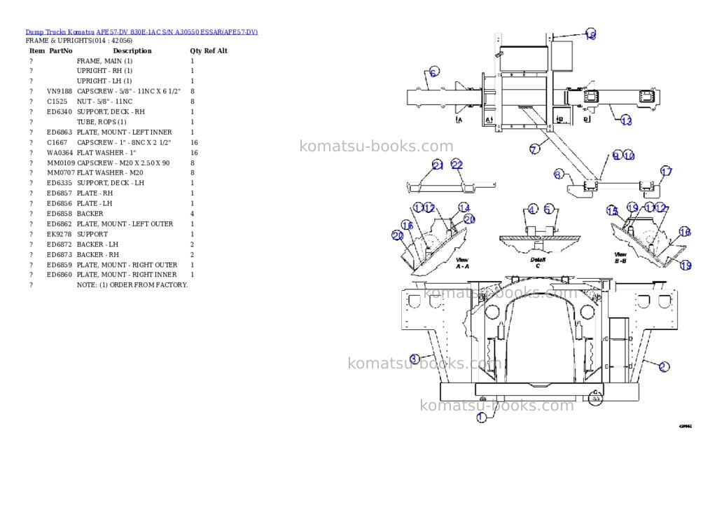 Komatsu afe57-dv 830e-1ac s/n a30550 essar Parts catalog cover Page 7 Komatsu afe57-dv 830e-1ac s/n a30550 essar Parts catalog cover Page 7