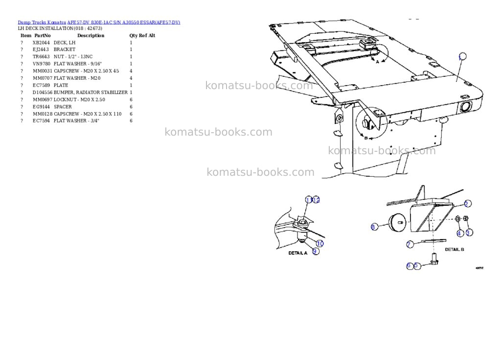 Komatsu afe57-dv 830e-1ac s/n a30550 essar Parts catalog cover Page 9 Komatsu afe57-dv 830e-1ac s/n a30550 essar Parts catalog cover Page 9