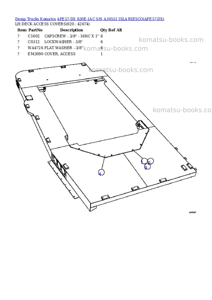 Komatsu afe57-dx 830e-1ac s/n a30551 isla riesco Parts catalog cover Page 10