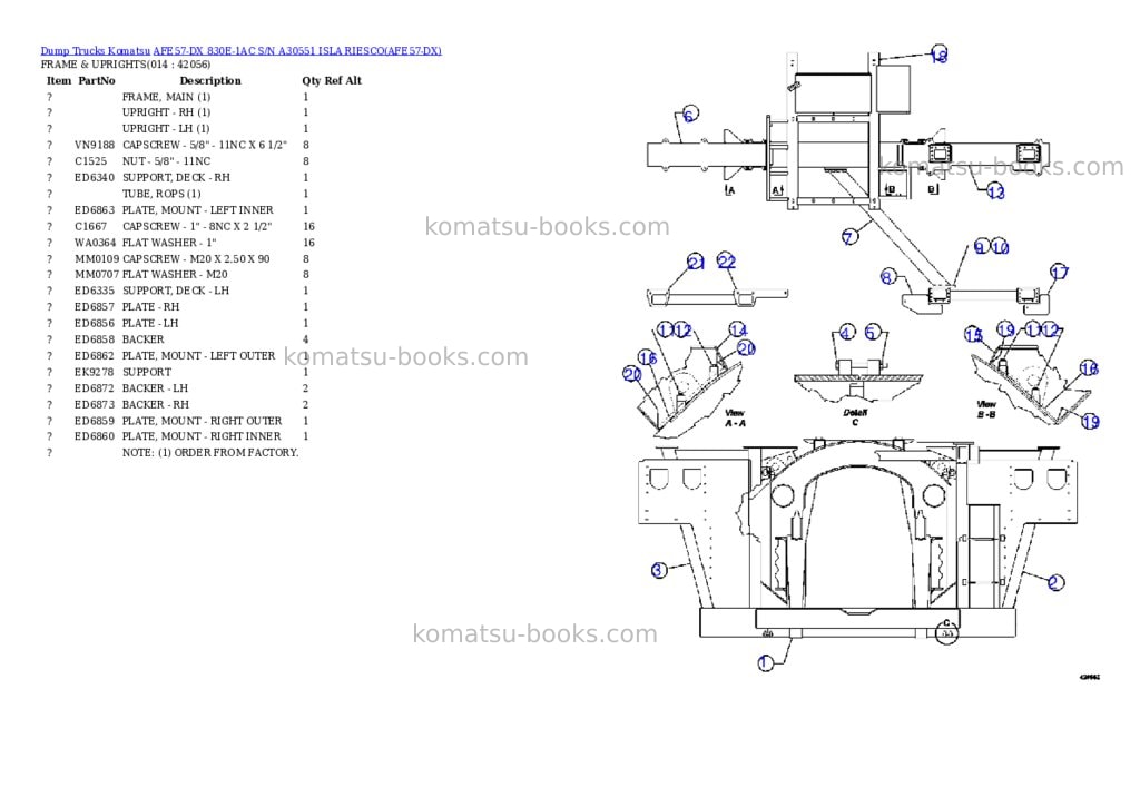 Komatsu afe57-dx 830e-1ac s/n a30551 isla riesco Parts catalog cover Page 7